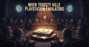 Cover illustration of DuckStation rollback netplay being completed but unreleased due to community drama and toxicity in the emulation scene.