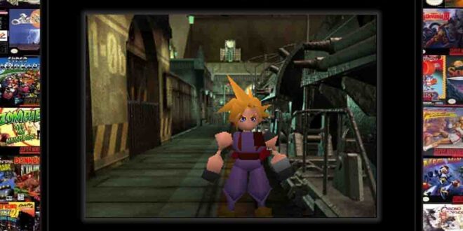 Cloud Strife in Final Fantasy VII in a dark setting