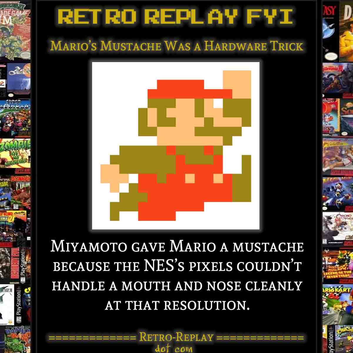 Pixelated Mario with a mustache detail explanation.