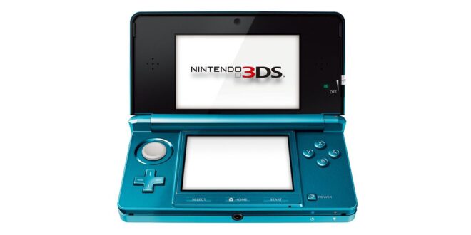 Nintendo 3DS handheld gaming console, open view