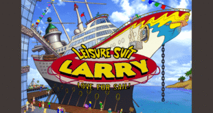 Leisure Suit Larry: Love for Sail! logo over a colorful cruise ship