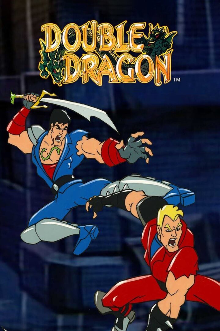 Two animated characters from Double Dragon fighting.