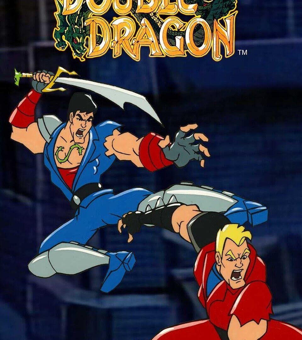 Two animated characters from Double Dragon fighting.