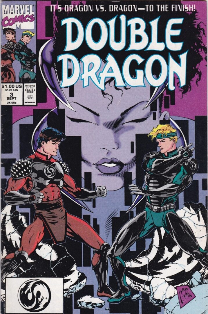 Action-packed comic cover featuring two dragons battling.