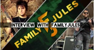 Interview featuring musician Family Jules with guitars.
