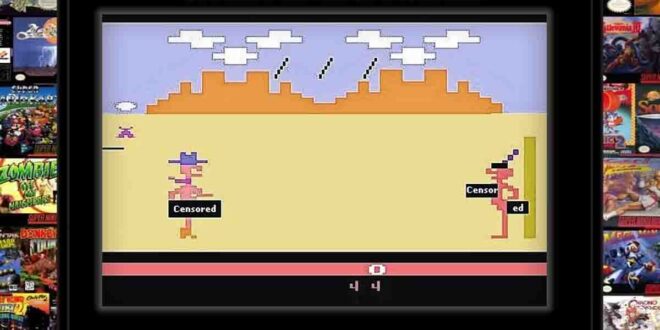 Retro game Custer's Revenge gameplay screenshot