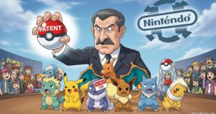 Character holds Pokémon ball, surrounded by Pokémon and crowd.
