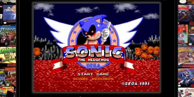 Sonic the Hedgehog game cover with retro modding theme.