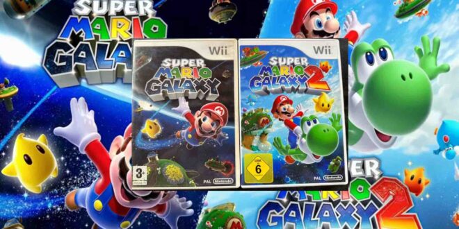 Super Mario Galaxy game covers with characters.