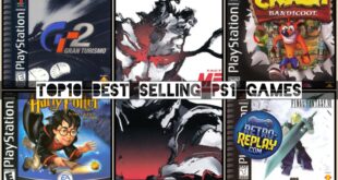 Collage of top 10 best-selling PS1 games.