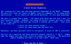 The IBM BASIC Quiz