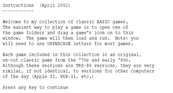 Classic BASIC Games - Retro Replay