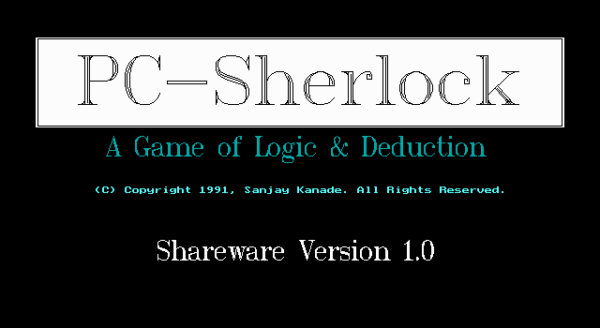 Computer Sherlock PC-Sherlock: A Game of Logic & Deduction - Retro Replay