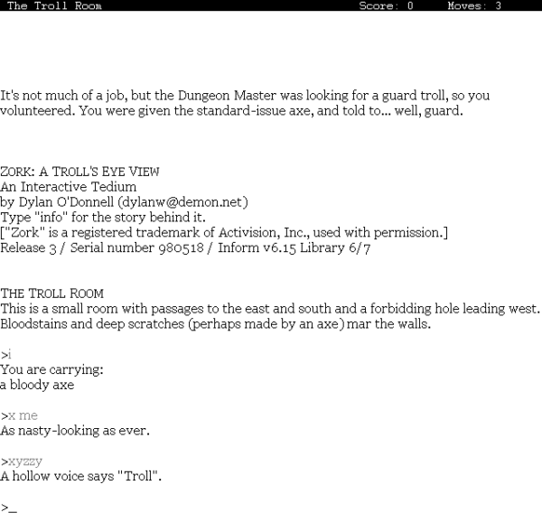 Zork: A Troll's-Eye View