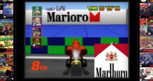 Racing game screen showing player in eighth place