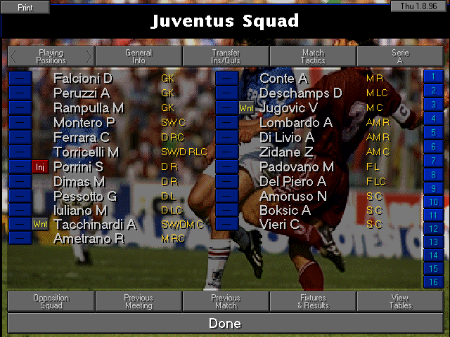 Championship Manager 2: The Italian Leagues Season 96/97 — screenshot 2
