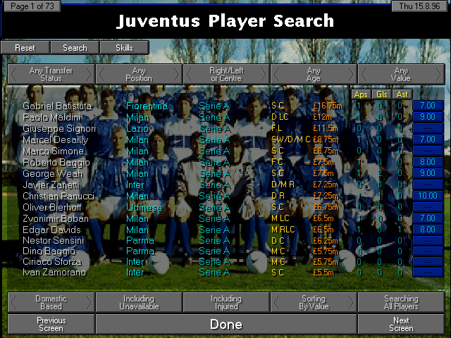 Championship Manager 2: The Italian Leagues Season 96/97 - Image 4
