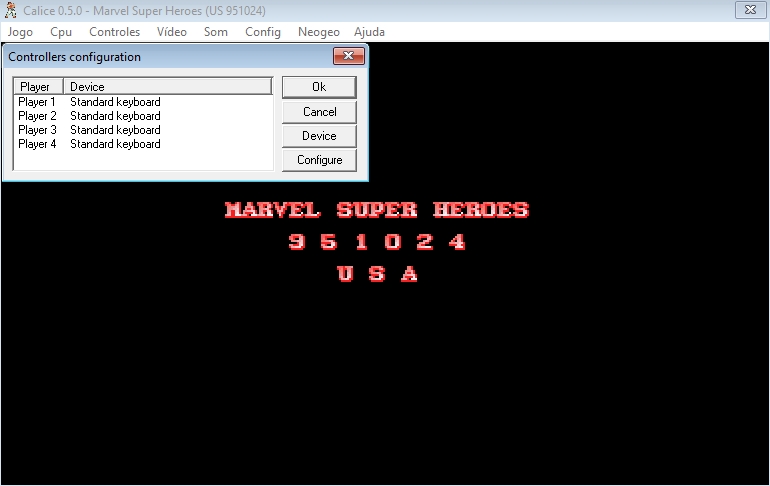 Calice arcade emulator window