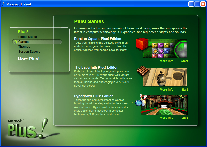Microsoft Plus! for Windows XP (included games) — screenshot 2