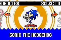 Sonic Advance game screen from the Game Boy Advance version