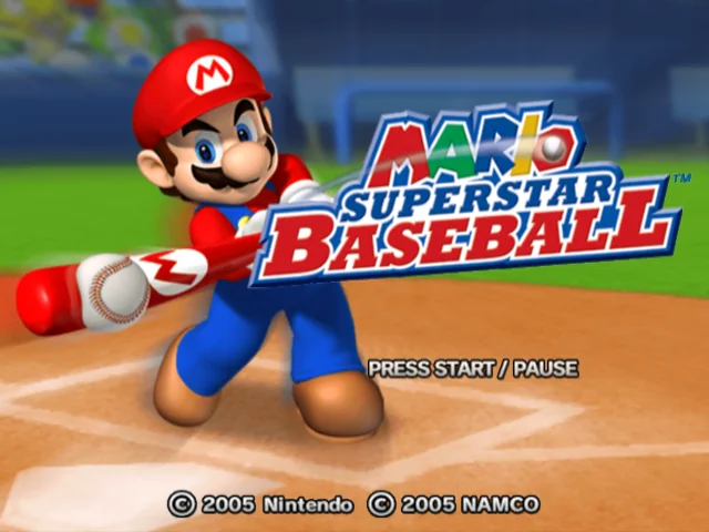 Mario Superstar Baseball game screen from the GameCube version