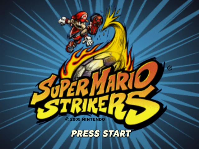 Super Mario Strikers game screen from the GameCube version