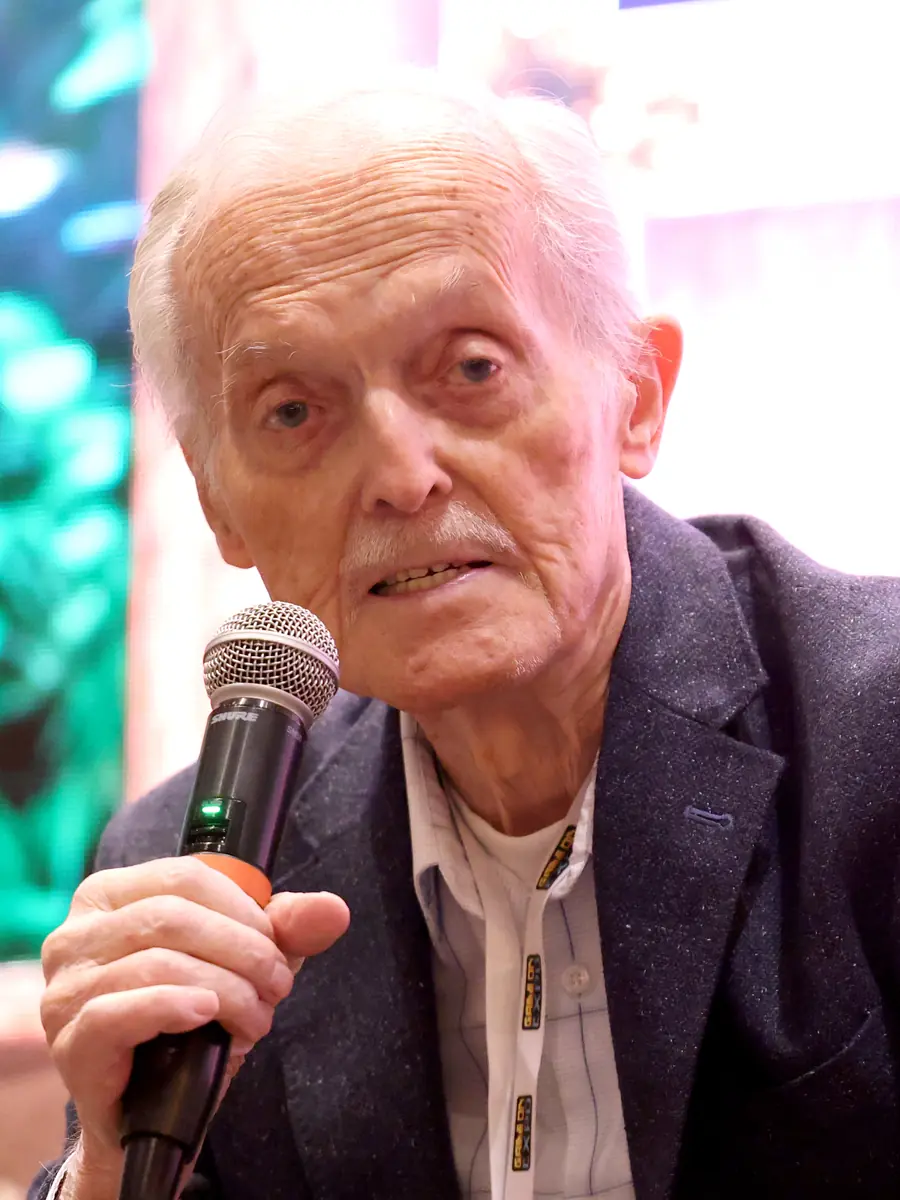 Animator Don Bluth speaking at a public event