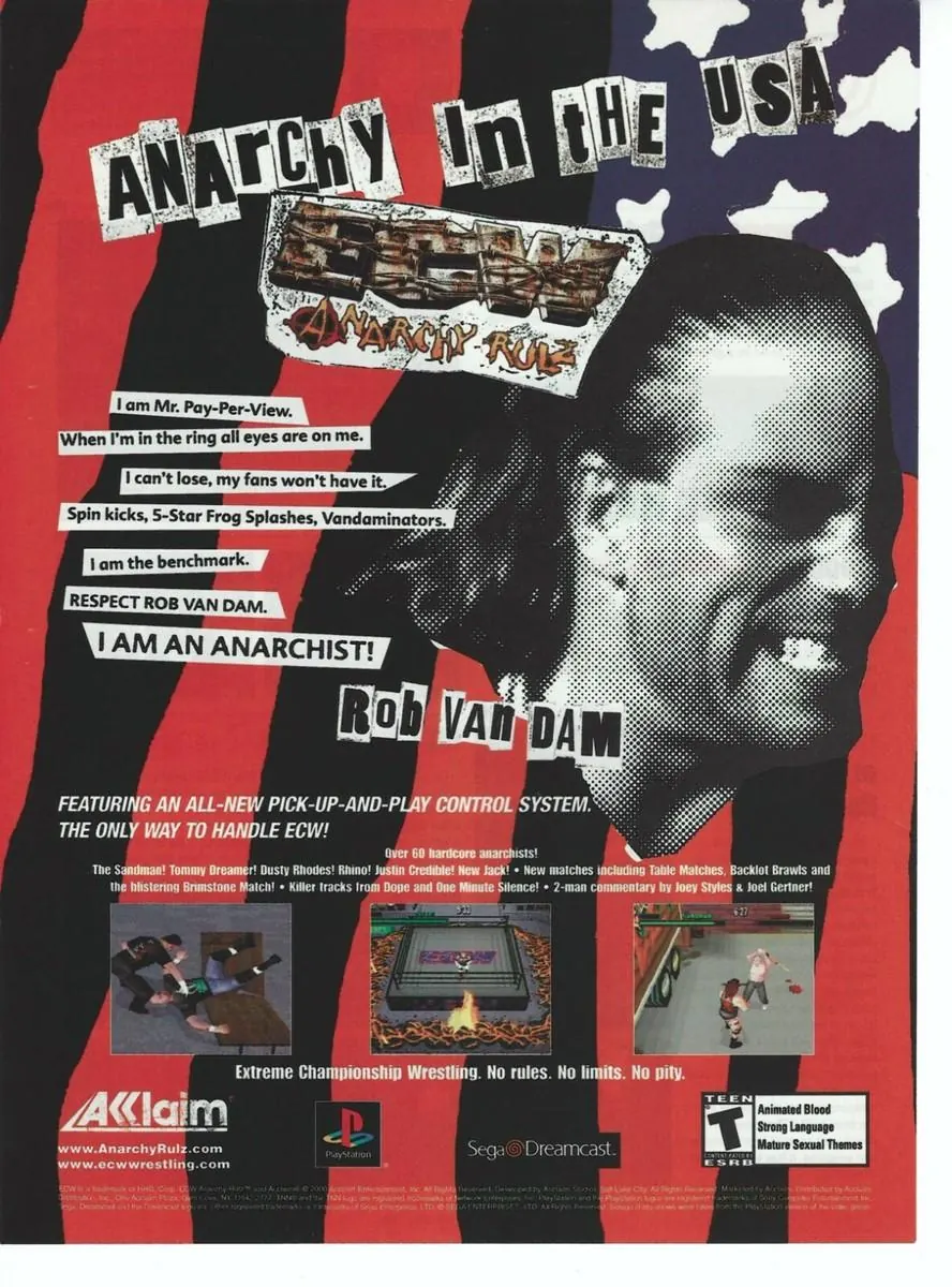 ECW Anarchy Rulz ad featuring Rob Van Dam
