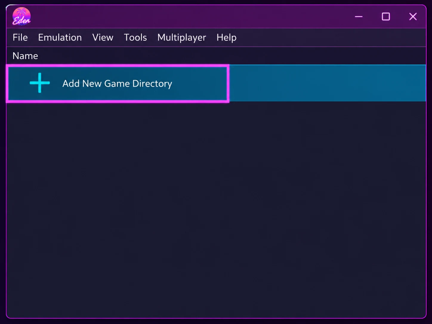Eden Emulator Add New Game Directory option