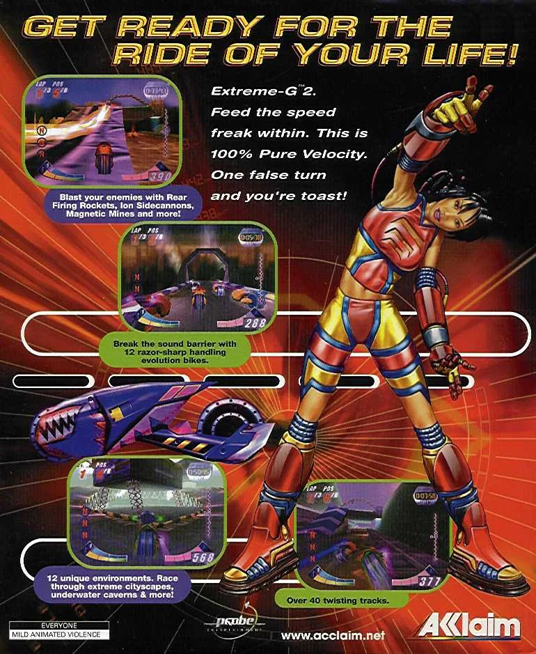 Extreme-G 2 represented Acclaim’s push toward sleek late-1990s console spectacle