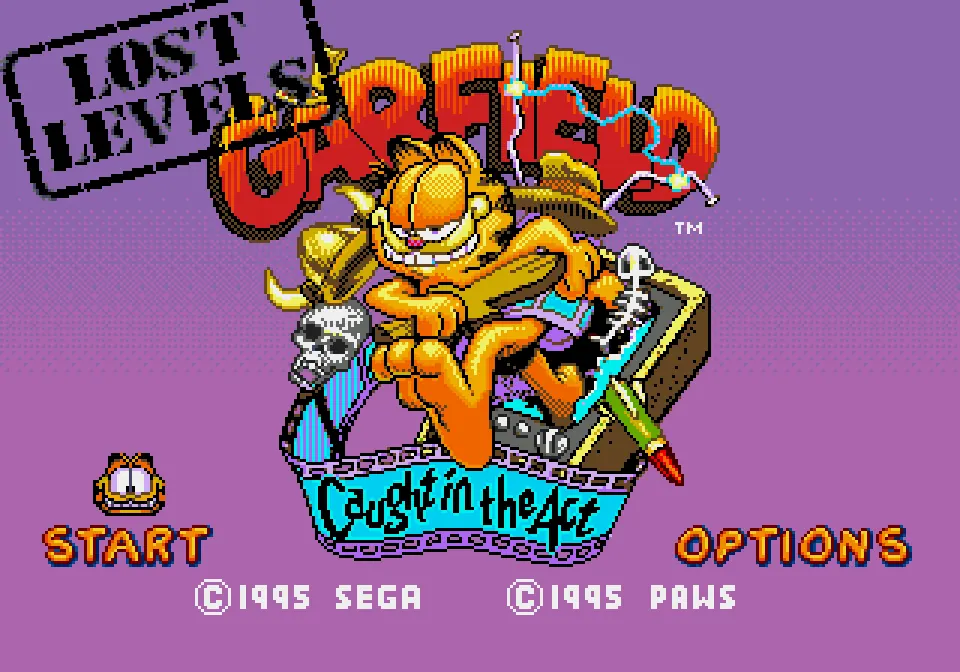 Garfield Caught in the Act The Lost Levels title screen