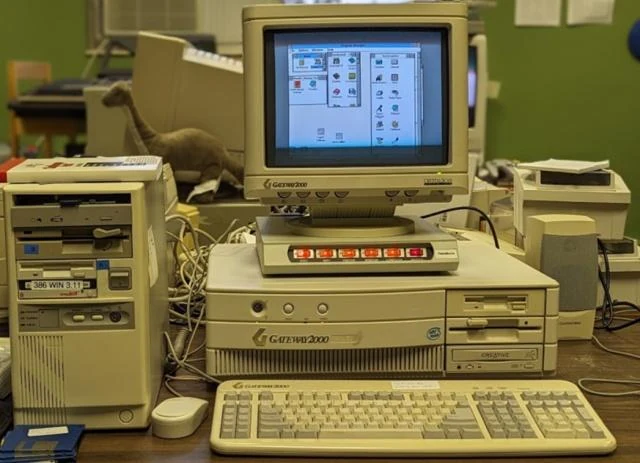 Gateway 2000 desktop PC setup