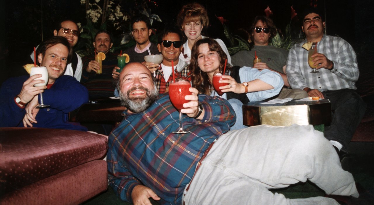 The Leisure Suit Larry 6 development team photographed in 1993