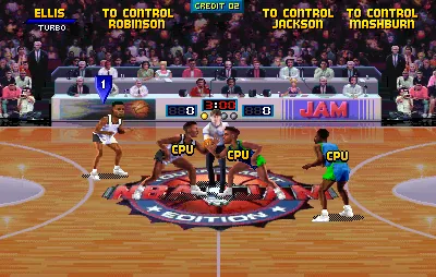 NBA Jam Tournament Edition tipoff screen