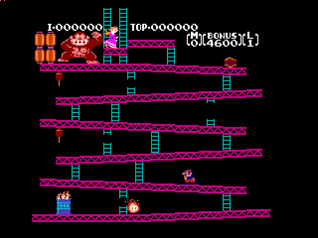 Donkey Kong gameplay attributed to LandyNES