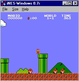 Super Mario Bros in iNES Windows 0.7r