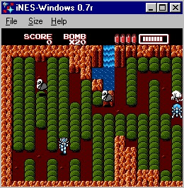 Bomberman gameplay in iNES Windows 0.7r