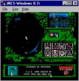 Captain Skyhawk in iNES Windows 0.7r