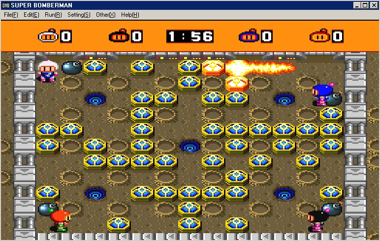 Super Bomberman gameplay in Super Pasofami