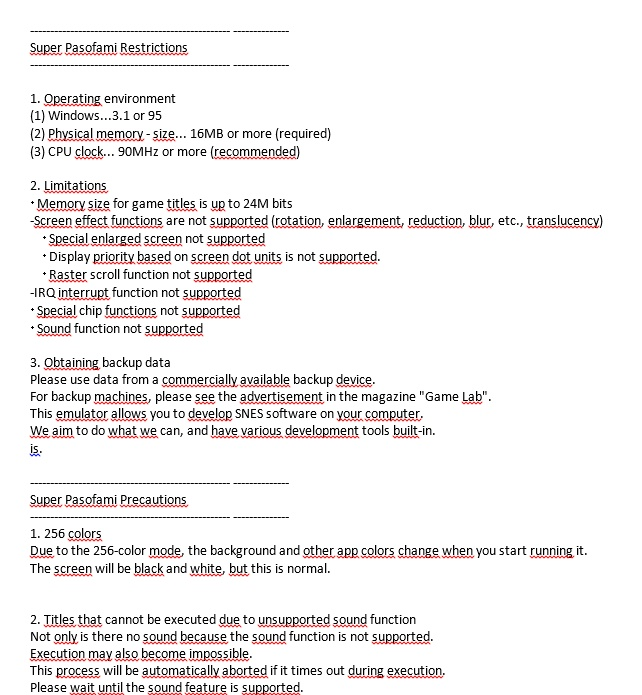 Super Pasofami operating instructions and emulator settings