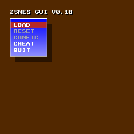 ZSNES 0.18 menu from the project’s early period
