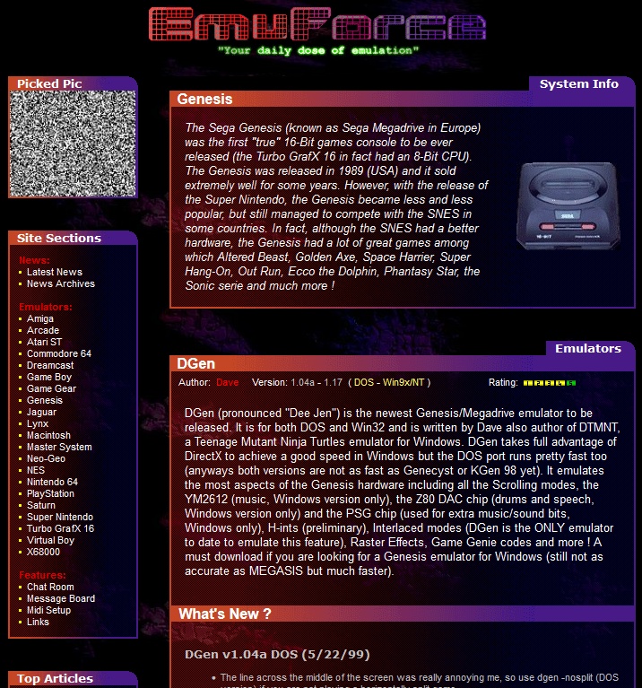 Preserved EmuForce website capture