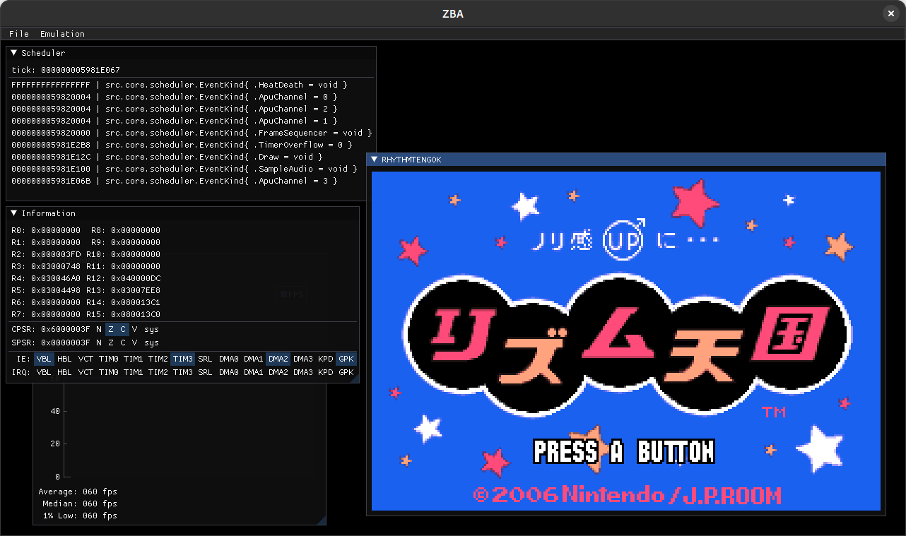 Screenshot published by the zba project