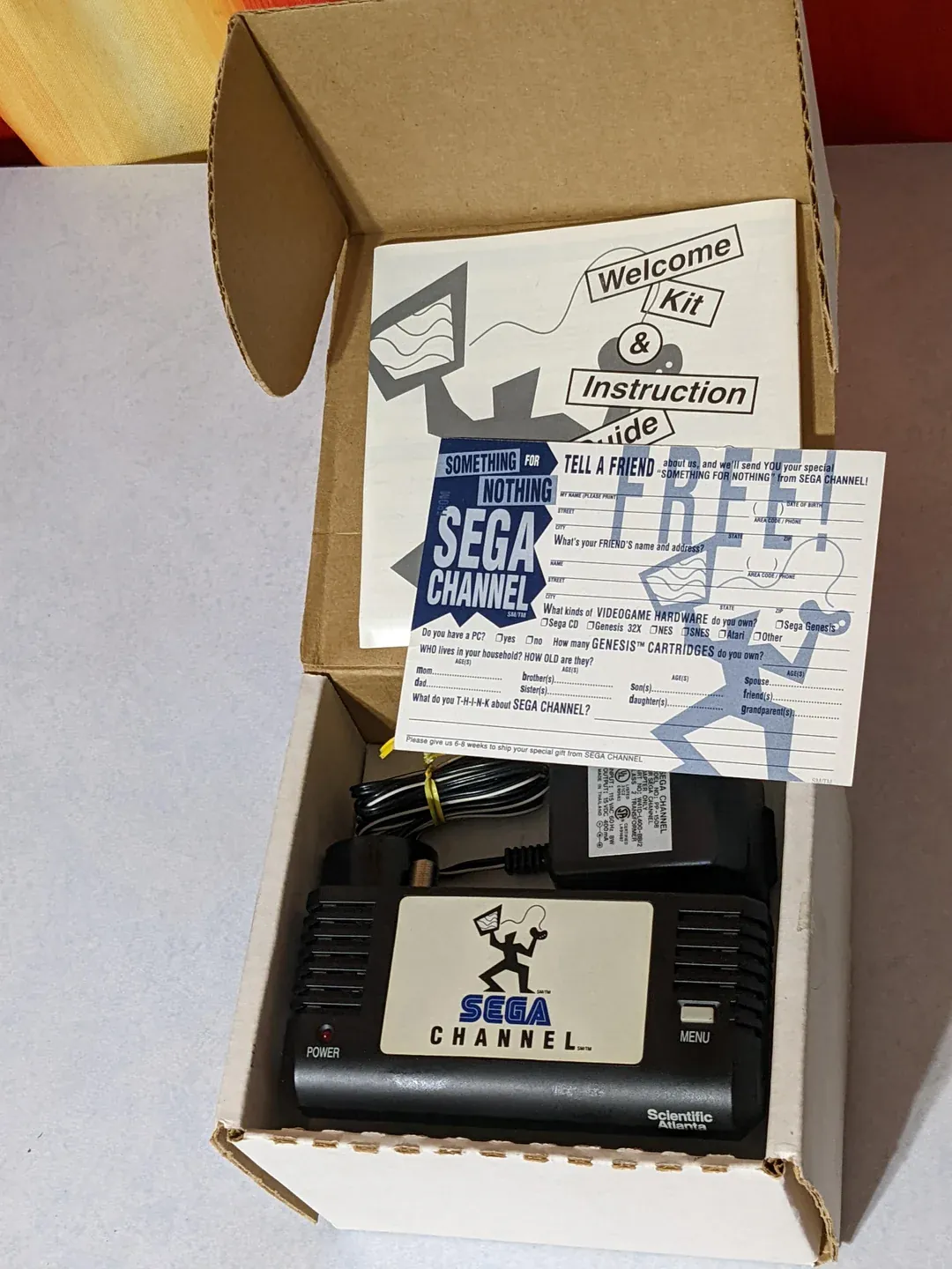 Scientific Atlanta Sega Channel adapter and welcome kit
