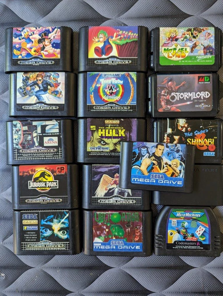Selection of Sega Mega Drive cartridges