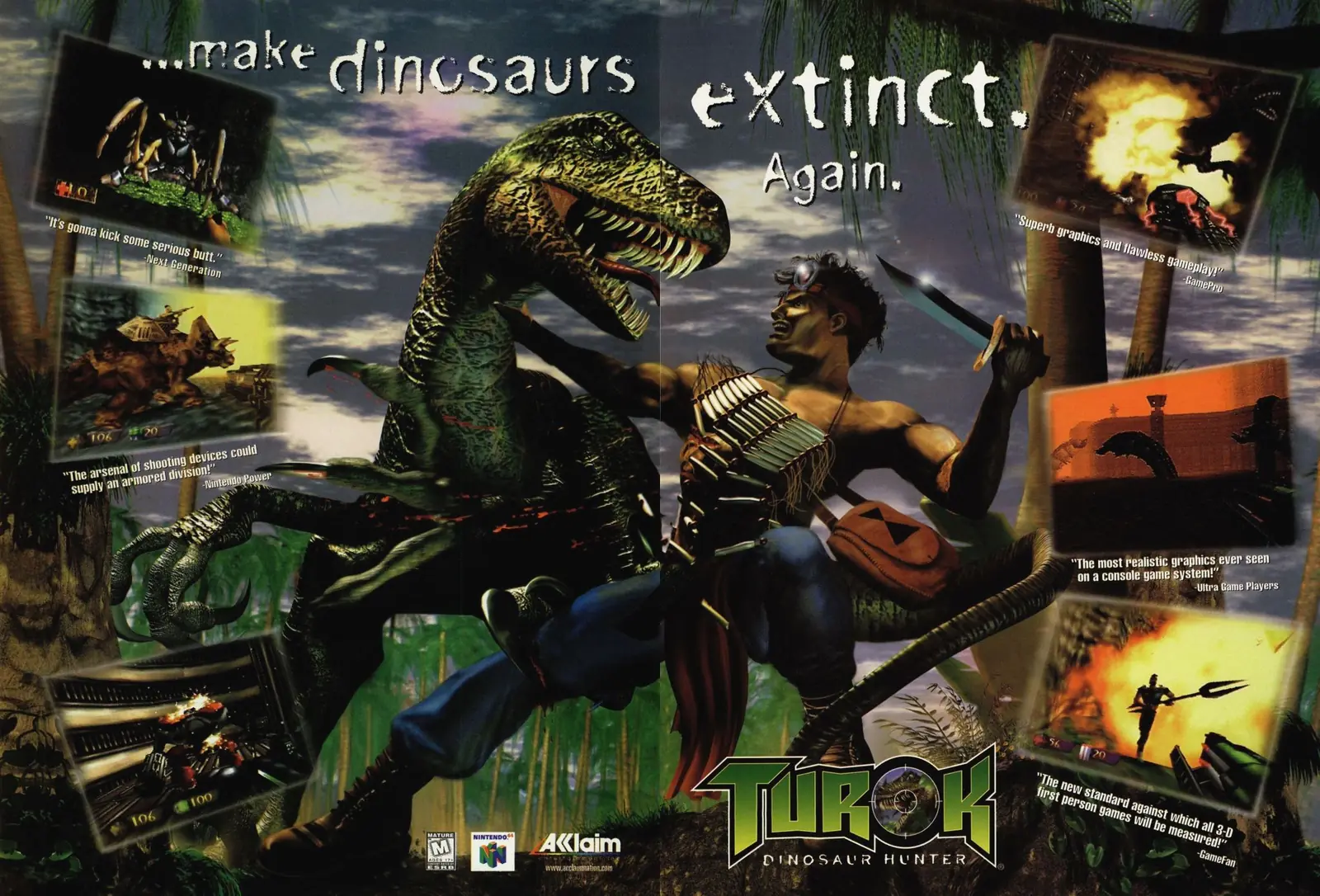 Acclaim doubled down on Turok with loud ads, review pull-quotes, and attitude