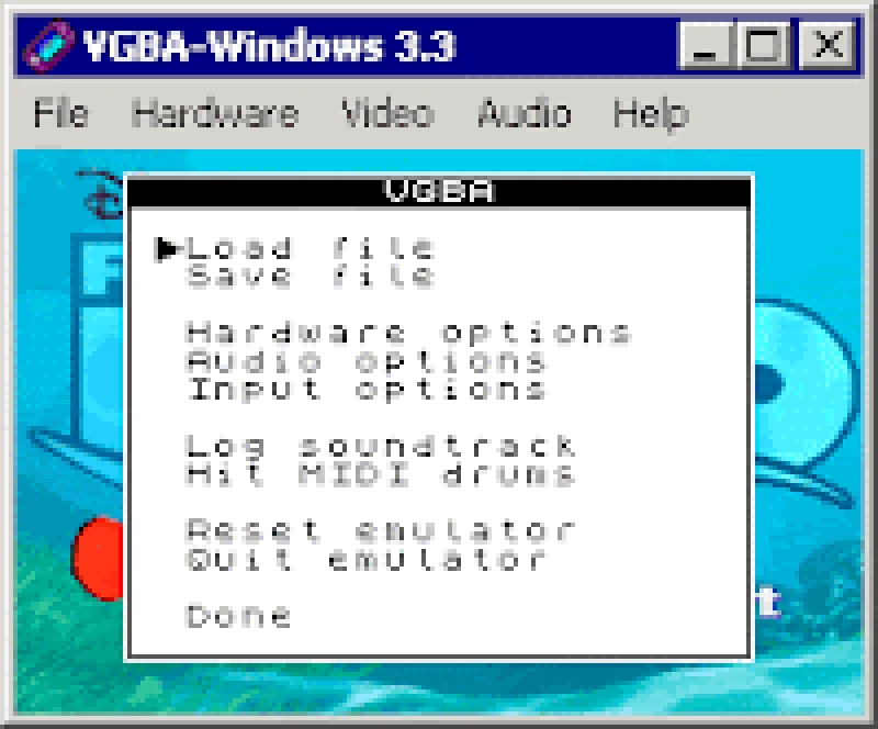 Later Virtual GameBoy interface screenshot