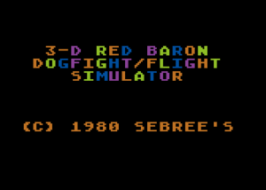 3-D Red Baron Dogfight/Flight Simulator