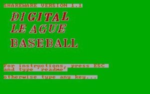 Digital League Baseball