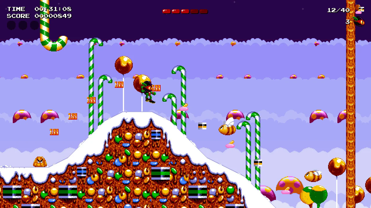 Official gameplay screenshot of Zool Redimensioned